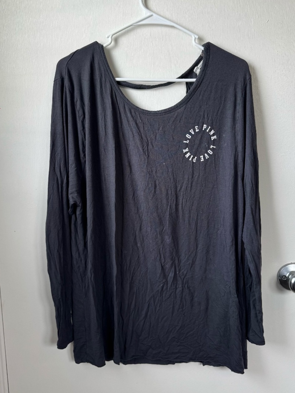 PINK Victoria Secret grey long sleeve open back size medium